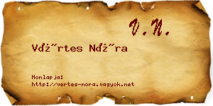 Vértes Nóra névjegykártya